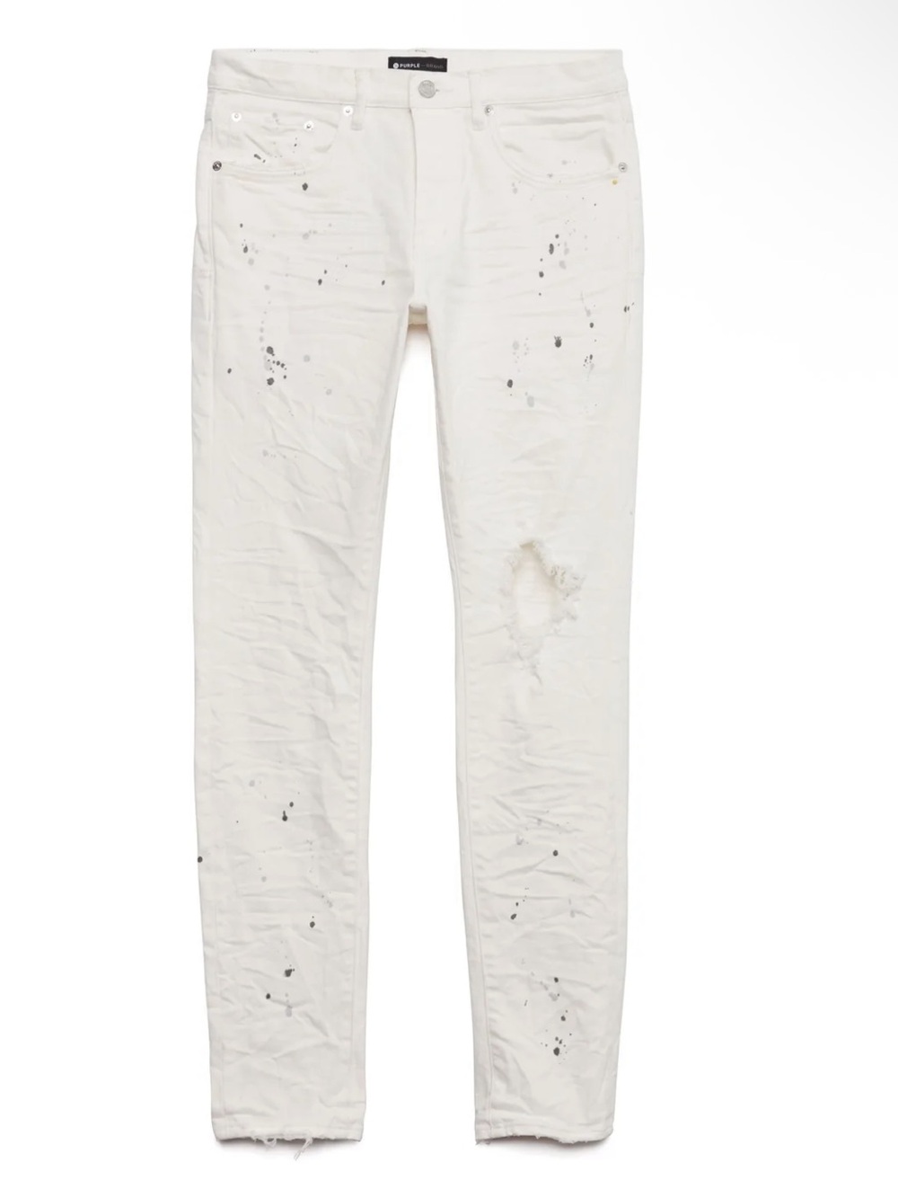 Men's Skinny White Distressed Jeans